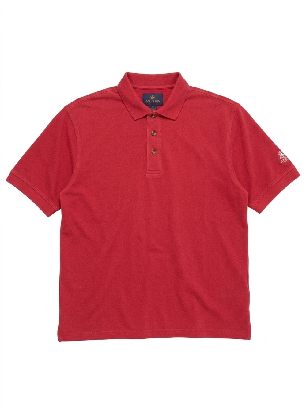 Antigua Red Short Sleeve Cotton Golf Polo Shirt Large